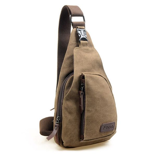 

men's canvas unbalance backpack shoulder sling chest/ bicycle bag (coffee) cross body bag