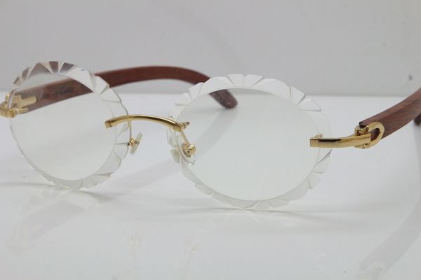 

хорошее качество новый унисекс очки вуд rimless резные обрезка объектива t8200761 vintage очки hot optical овальный объектива очки размер: 6, Silver