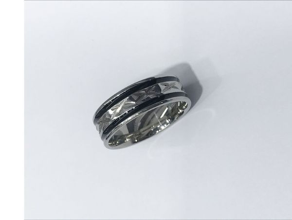 

charm in black 8mm stainless steel women men wedding ring do not fade lovers jewelry size 7-11, Silver