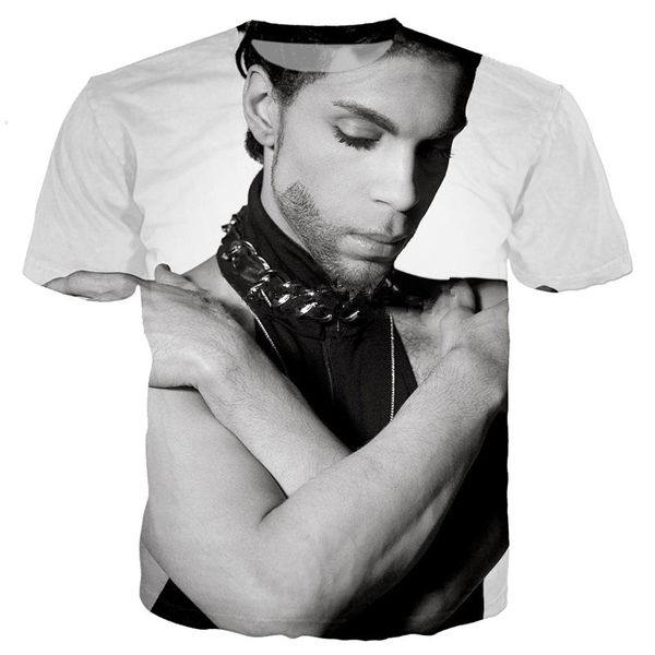 

american singer prince roger nelson women men new fashion summer funny 3d print crewneck casual t shirt tee q11, White;black