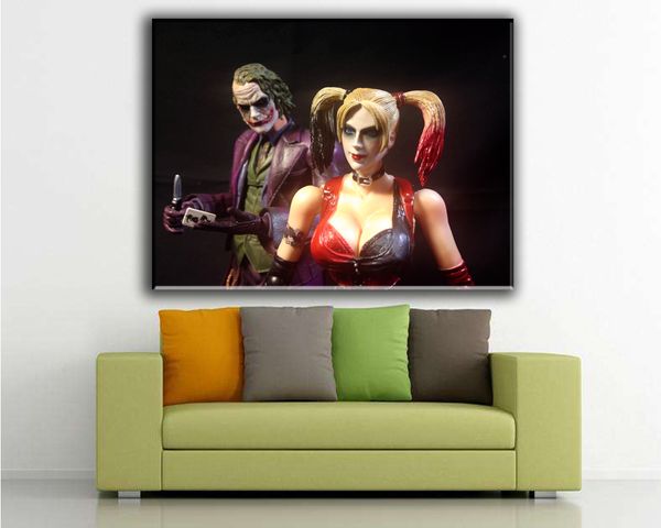 2019 Cartoon Art Harley Quinn And Jake Oil Painting Reproduction