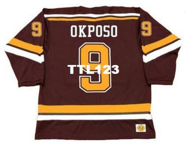 

мужские #9 кайл okposo миннесота суслики 2007 ccm старинные ретро главная хоккей джерси или обычай любое имя или номер ретро джерси, Black;red
