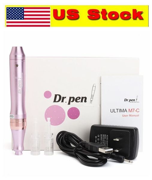 DR kalem Ultima M7-C Dermapen Oto Microneedle Sistemi Ayarlanabilir İğneler Uzunluklar 0.25mm-2.5mm ile 2 adet 12 İğne Kartuşu