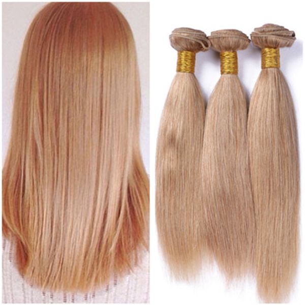 27 Honey Blonde Peruvian Virgin Human Hair Extensions Straight