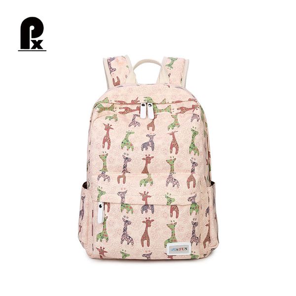 

cartoon deer canvas backpack women printed student schoolbags cute backpacks for teenage girls bookbag travel backpack mochilas