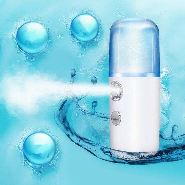 

Nano Mist Sprayer Face Humidifier Facial Steamer Cooling Mist Mini Moisturizing Instrument USB Rechargeable 30ml water tank NS001