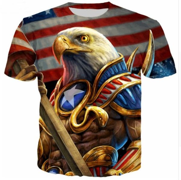 

new arrival men/women classic anime eagle 3d printed t-shirt summe fashion hip hop casual t-shirt u367, White;black