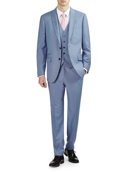 

fashionable groomsmen notch lapel groom tuxedos blue men suits wedding/prom man blazer/bridegroom(jacket+pants+vest+tie)m611, Black;gray