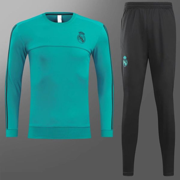

real madrid soccer tracksuits 2017-18 survetement football real madrid training suit sweat chandal soccer football pant uniform adult, Black