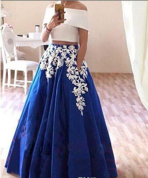 

two pieces prom dresses two tone 2018 fashion lace appliques soft satin elegant formal evening gowns nightwear vestido de festa real, Black