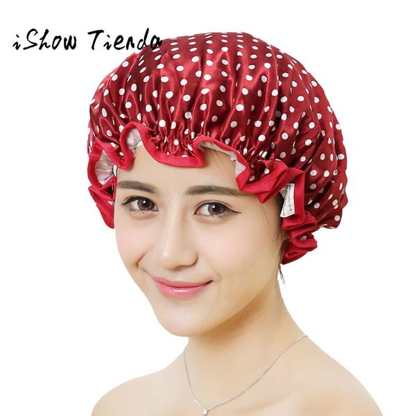 

adults waterproof bathing cap women shower caps colorful bath shower hair cover gorro de ducha impermeable #g