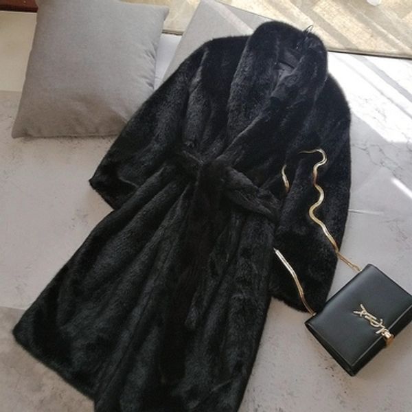 

2018 new style high-end fashion women faux fur coat s18, Black