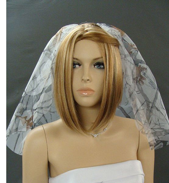 

camo mossy oak veil shoulder wedding veils custom brides veil 2018, Black