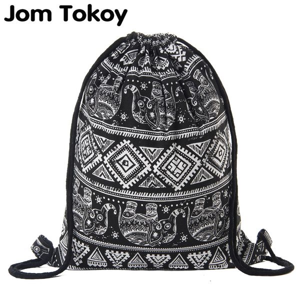 

women canvas drawstring bag printing vintage college students school drawstring bagpack girls feminina sack bags