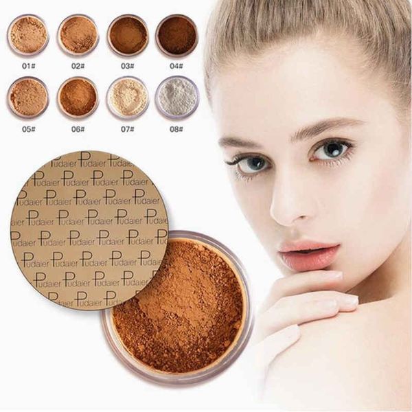 

2018 new pudaier brand oil control powder makeup long lasting bronzer matte mineral dark skin contour loose face powder