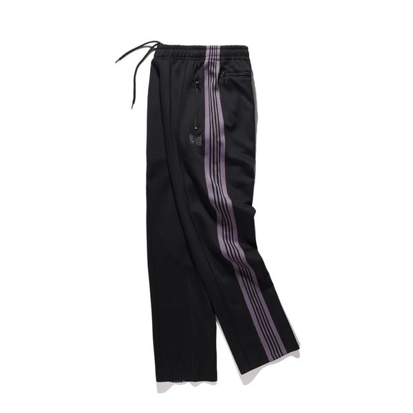 Pantaloni sportivi larghi con ricamo a farfalla giapponese Hiphop Pantaloni sportivi larghi a righe viola Spedizione gratuita