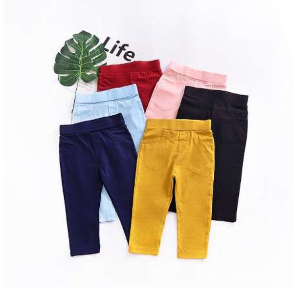 

kids children baby boys girls stretch pants clothes solid long pant trousers casual bottoms outfit, Blue