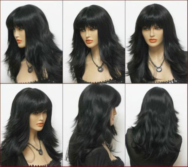 

beautiful fashion wig/hair new long black cosplay fashion wavy wig >>>>>new fashion picture wig