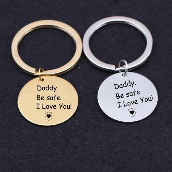

gift for father's day keyring round card keysholder badge bagchain keycharm, Silver