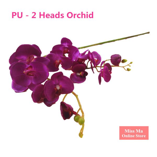 

2 heads phalaenopsis big orchid length 90/110cm pu latex flower real touch orchid artificial flower wedding ing