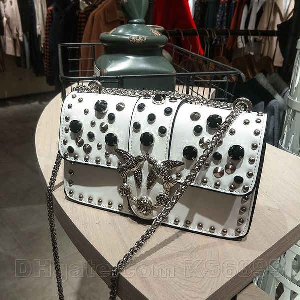 

new arrival luxury casual chain bag rivets shoulder bags designer fashion rivets women crossbody bags