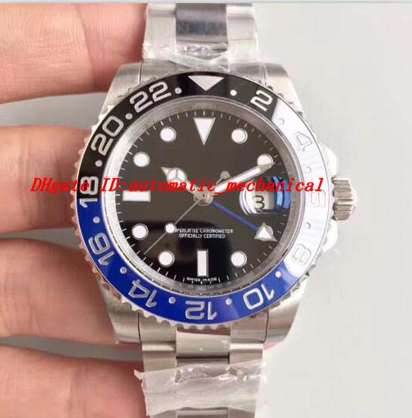 

роскошные лучшие v7 версия мужские автоматические часы черный / синий керамический безель eta 2836 или 3186 механизм авто дата мужчины 11671, Slivery;brown