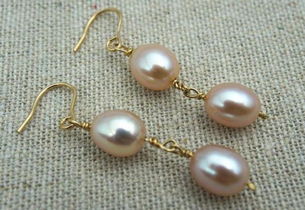 

natural freshwater pearl dangle earrings,7-8mm pink color rice pearls 925 silver jewellery,fashion women gift earring,ing