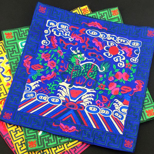 Вышитые Кирин ткань ужин китайские салфетки обеденный стол коврик традиционное ремесло атласная защитная накладка свадебные украшения 26 х 26 см