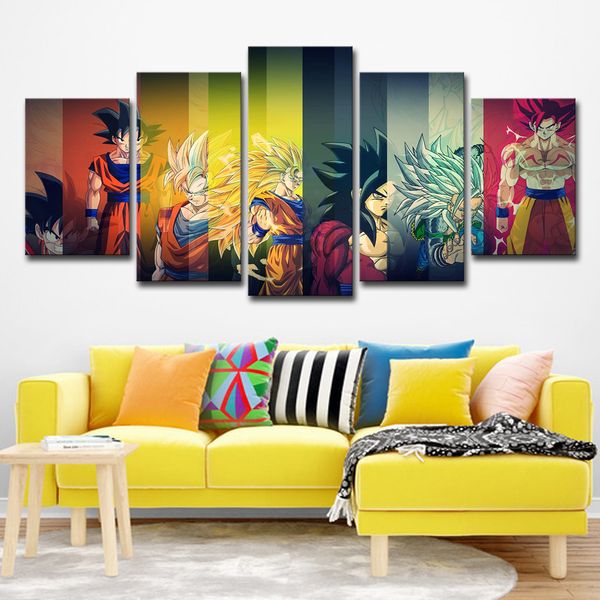 2019 Canvas Prints Pictures Color Dragon Ball Z Painting Home Decor Anime Super Saiyan Poster Living Room Wall Art From Print Art Canvas 16 41