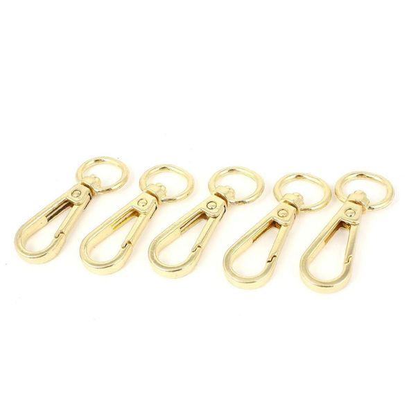 

5 pieces gold rotatable lobster clasp carabiner hook keyring, Silver