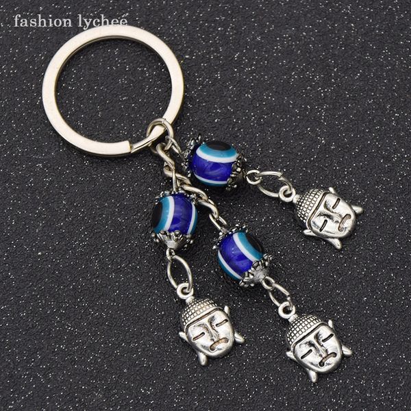

fashion lychee turkish evil eye elephant tree of life hands turtle pendant key chain for women handbag charms gift, Silver