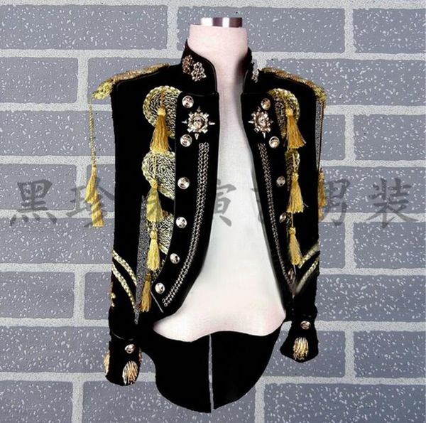 

royal tuxedo men suits designs masculino homme terno stage costumes for singers men sequin blazer dance clothes jacket black, White;black