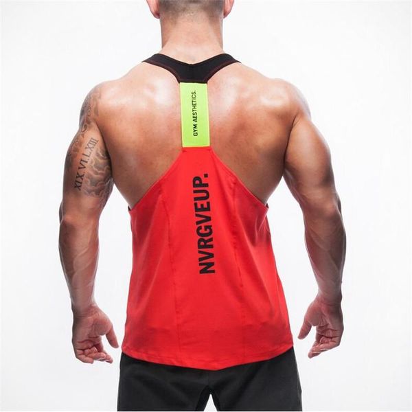 

summer brand clothing mens tank stringer bodybuilding fitness absorb sweat breathe y men tanks clothes singlets, White;black