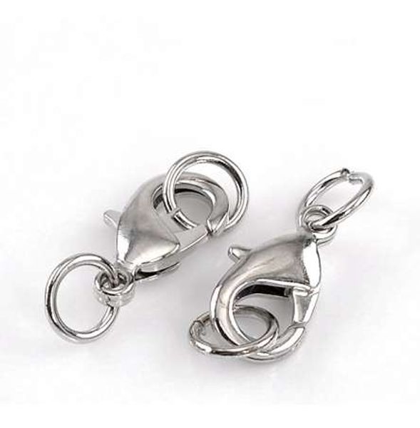 

20pcs silver tone lobster clasp findings w/ jump rings 24x9mm(1"x 3/8")