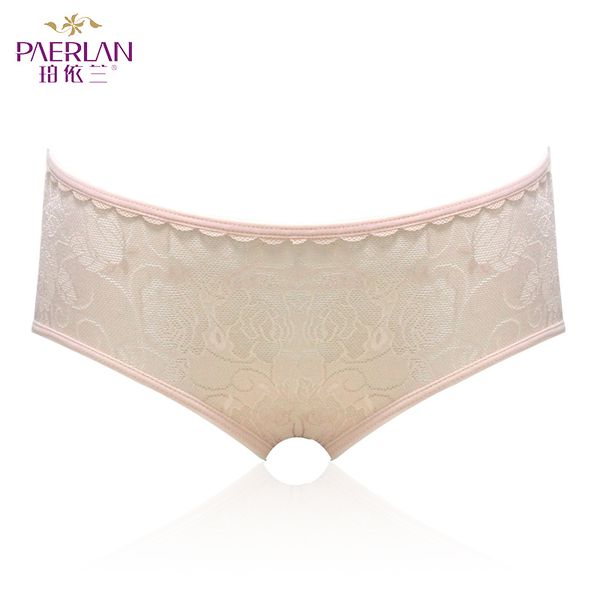 

paerlan cotton venting briefs lycra low - rise floral lace edge seamless women pantie health and comfort breathable, Black;pink