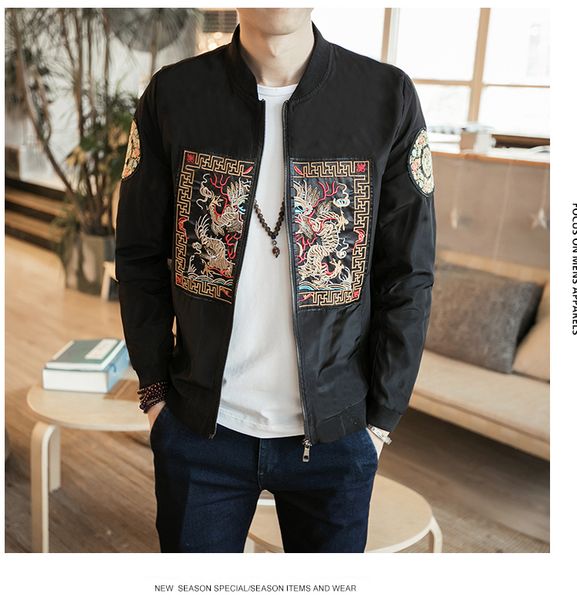 

spring bomber jacket men new fashion chinese long pao jackets men slim fit long sleeve casual mens coats windbreaker plus size 5xl-m, Black;brown