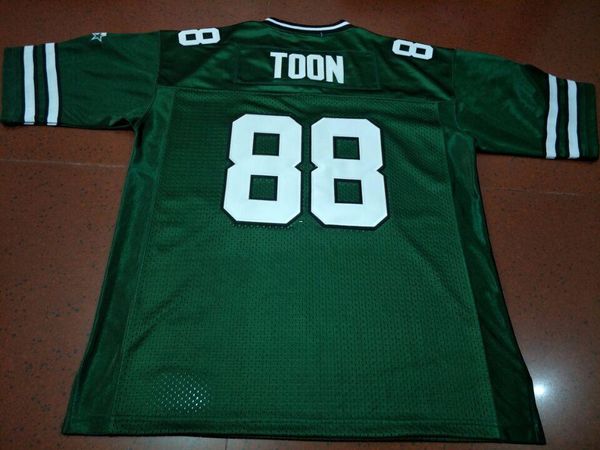 

men 1992 #88 al toon real full embroidery college jersey size s-4xl or custom any name or number jersey, Black;red