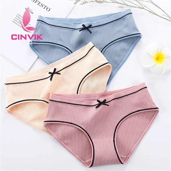

ladies panties thread low waist cotton panties women low waist close-fitting cotton briefs solid color 3pcs/lot, Black;pink