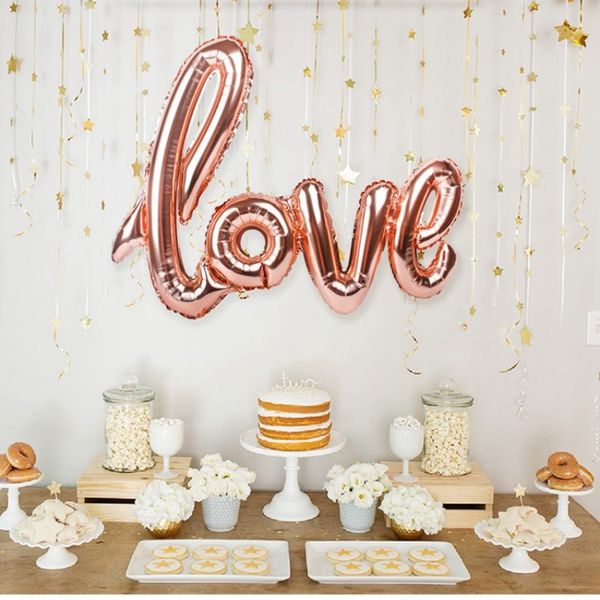 

ligatures love letter foil balloon anniversary wedding valentines birthday party decoration i love you heart p booth props