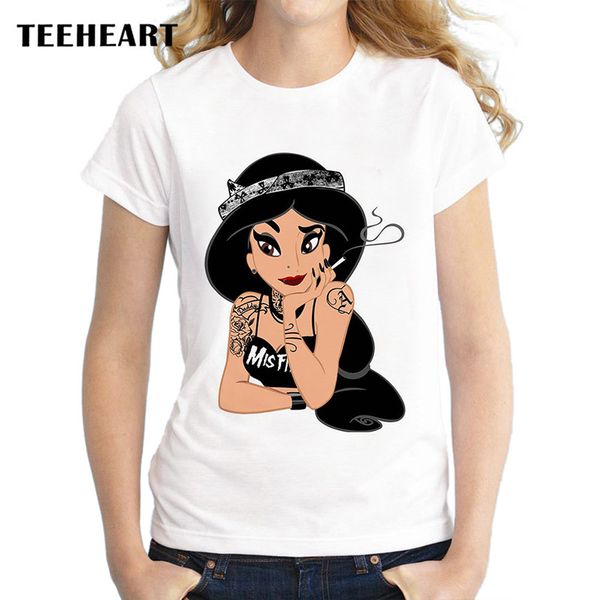 

teeheart new female t-shirt vintage rock punk princess print short sleeve o-neck summer women youth hipster tees pc629, White