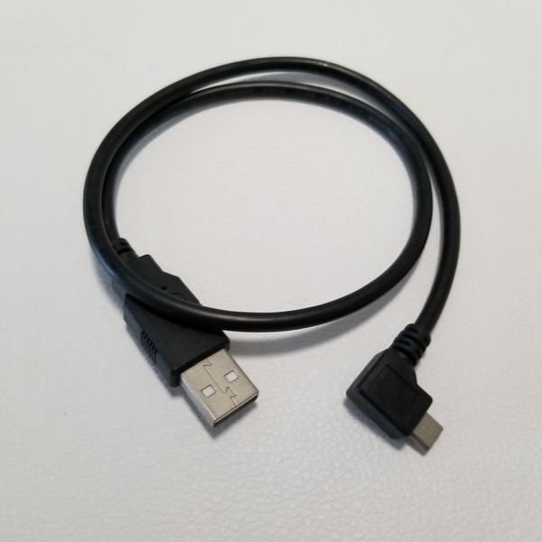 

90 degree right angle micro usb to usb a adapter data extension cable for mobile phone pc black 50cm