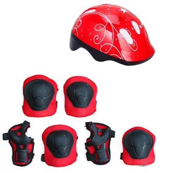 

7pcs/set sport toys kids roller skating helmet knee elbow wrist pad protective gear set comfortable scooter skate toys for baby