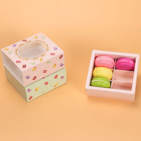 

macaron cake paper box with window biscuits packaging box dhl ing