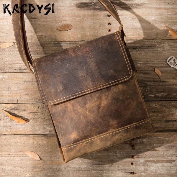 

genuine crazy horse leather original handmade men messenger bag vintage luxury shoulder bag casual message designer body