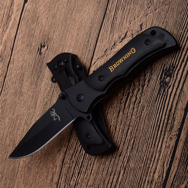

Top quality Browning Knife Browning 339 Black Little Knife Folder Blade 440 Blade wood handle Camping Hiking Hunting KnIves D739Q