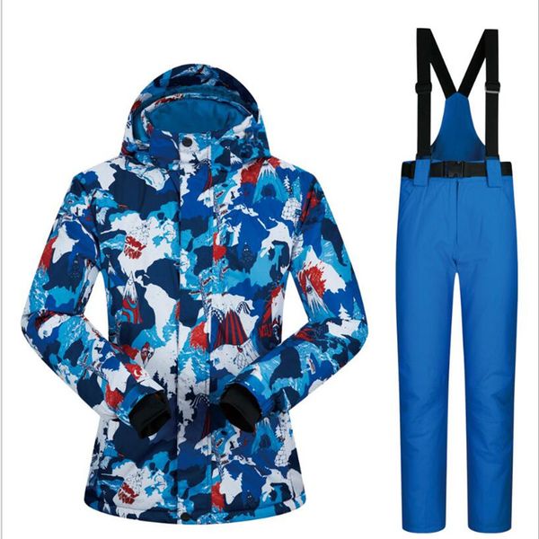 

mutusnow women ski suit snowboard jacket pant winter clothing pant super warm thicken windproof waterproof suit outdoor sport