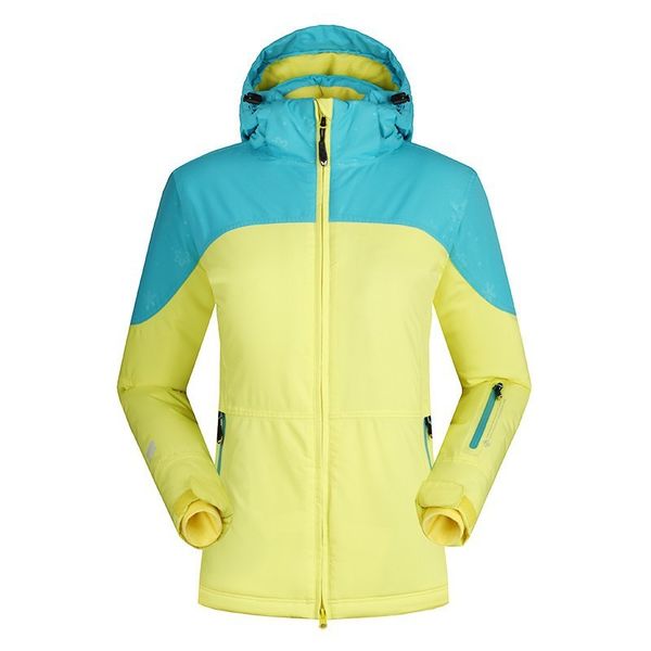 

women outdoor snowboard skiing jackets waterproof thermal windbreaker hooded patchwork winter sport camping overcoat for tourism