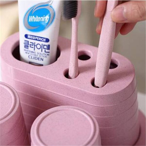 

creative wheat straw tooth brush holder cup wash gargle bathroom set for lovers couples toothbrush holders