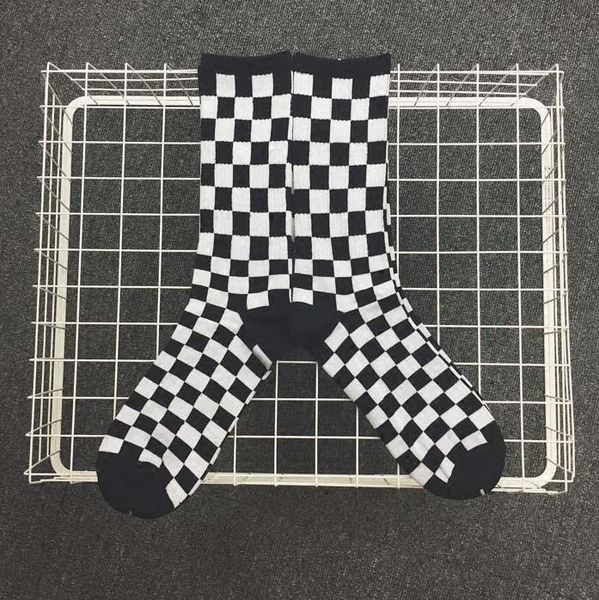

black white checkerboard plaid socks