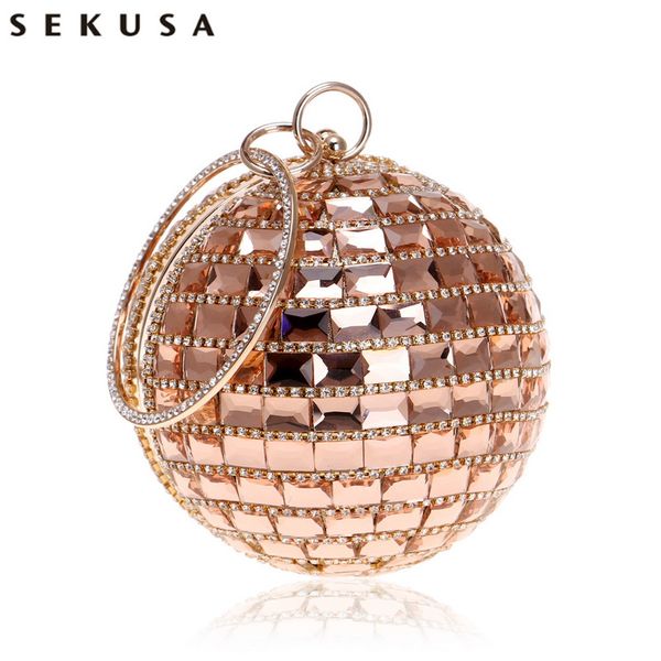 

sekusa new arrival women evening clutch purse diamonds metal luxurious fashion lady handbags chain shoulder handbags wedding bag